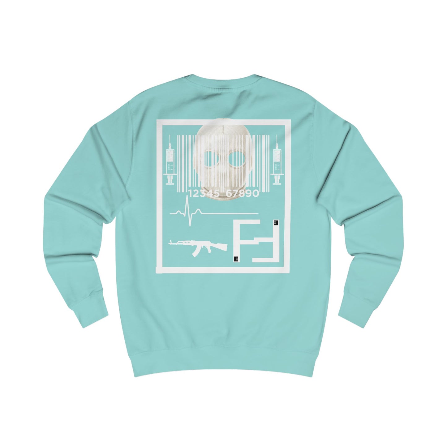 Fefe Barcode Designer Sweatshirt — Tactical Graphic Crewneck