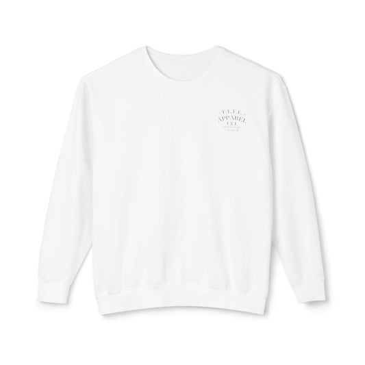 Fefe Graphic Crewneck Designer Sweatshirt — Minimal Black FeFe Logo Backprint