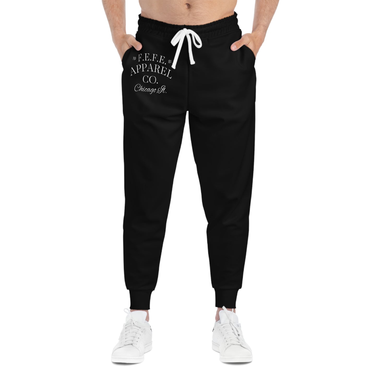 Joggers – FELE Apparel Co. Black Athletic Joggers with Chest Logo