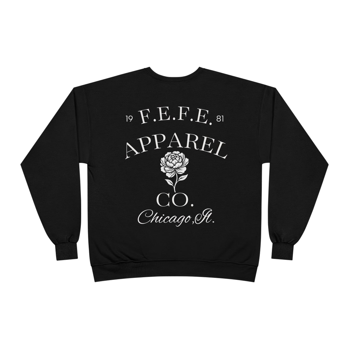 Fefe Rose Crest Crewneck Designer Sweatshirt — F.E.F.E. Apparel Co. Vintage Logo