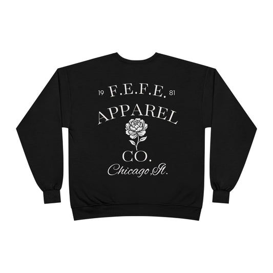 Fefe Rose Crest Crewneck Designer Sweatshirt — F.E.F.E. Apparel Co. Vintage Logo