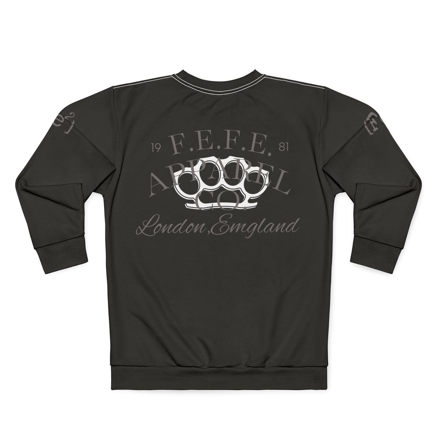 Fefe Knuckle Crest Designer Sweatshirt — Vintage Fefe Brass Knuckles London Graphic