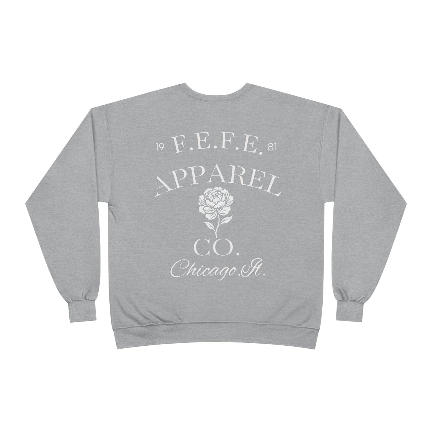 Fefe Rose Crest Crewneck Designer Sweatshirt — F.E.F.E. Apparel Co. Vintage Logo