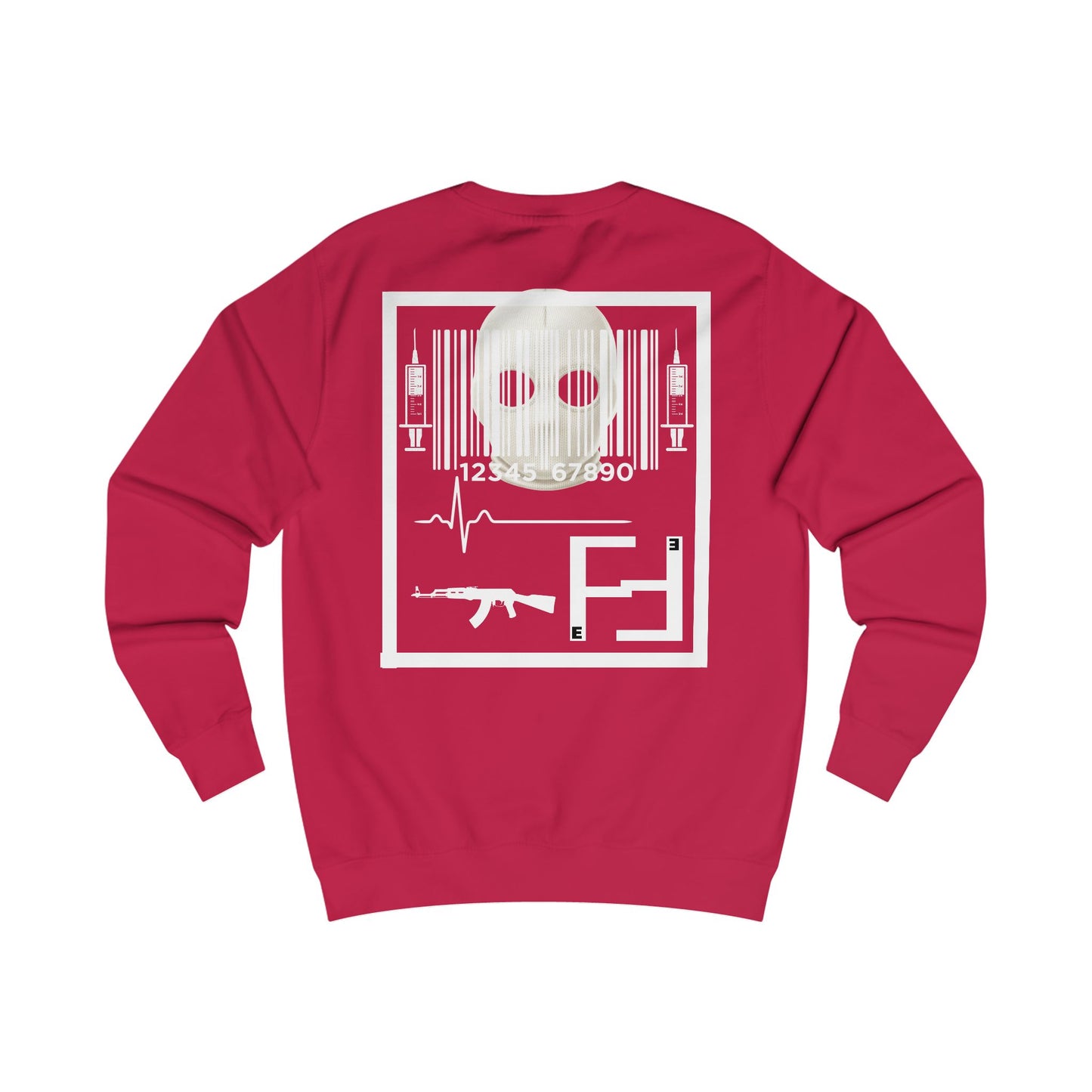 Fefe Barcode Designer Sweatshirt — Tactical Graphic Crewneck