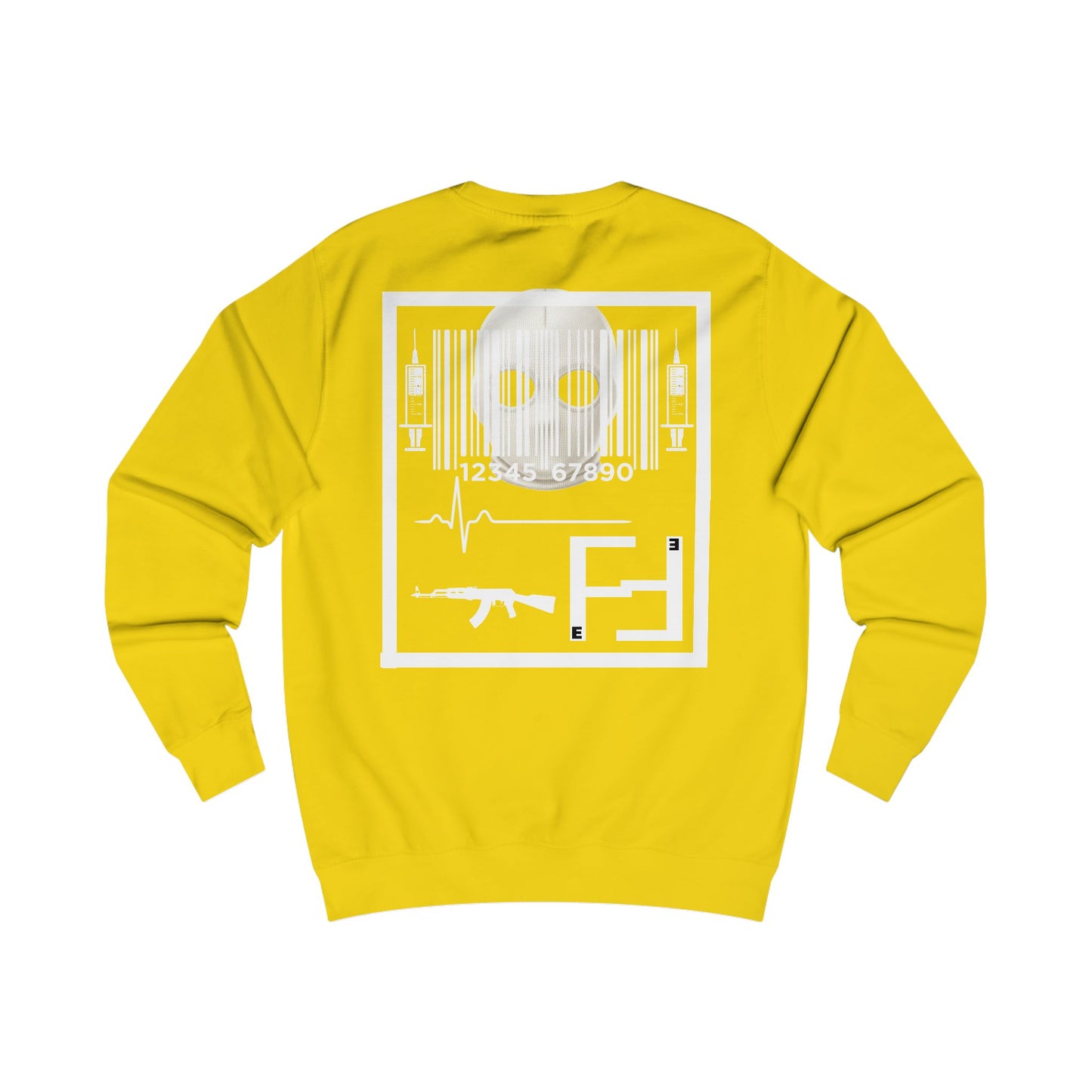 Fefe Barcode Designer Sweatshirt — Tactical Graphic Crewneck