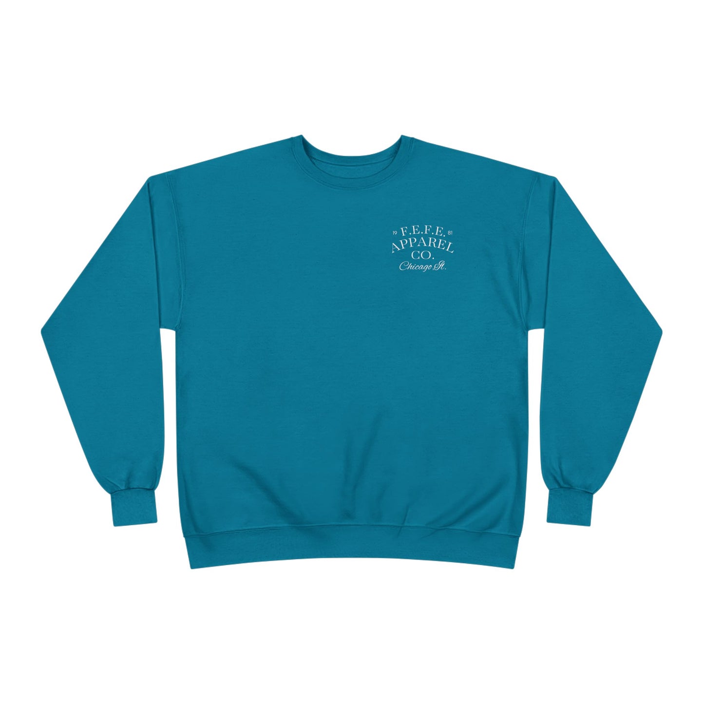 Fefe Crewneck Designer Sweatshirt - Minimalist Retro Fefe Block Logo (Front Chest & Back Graphic)