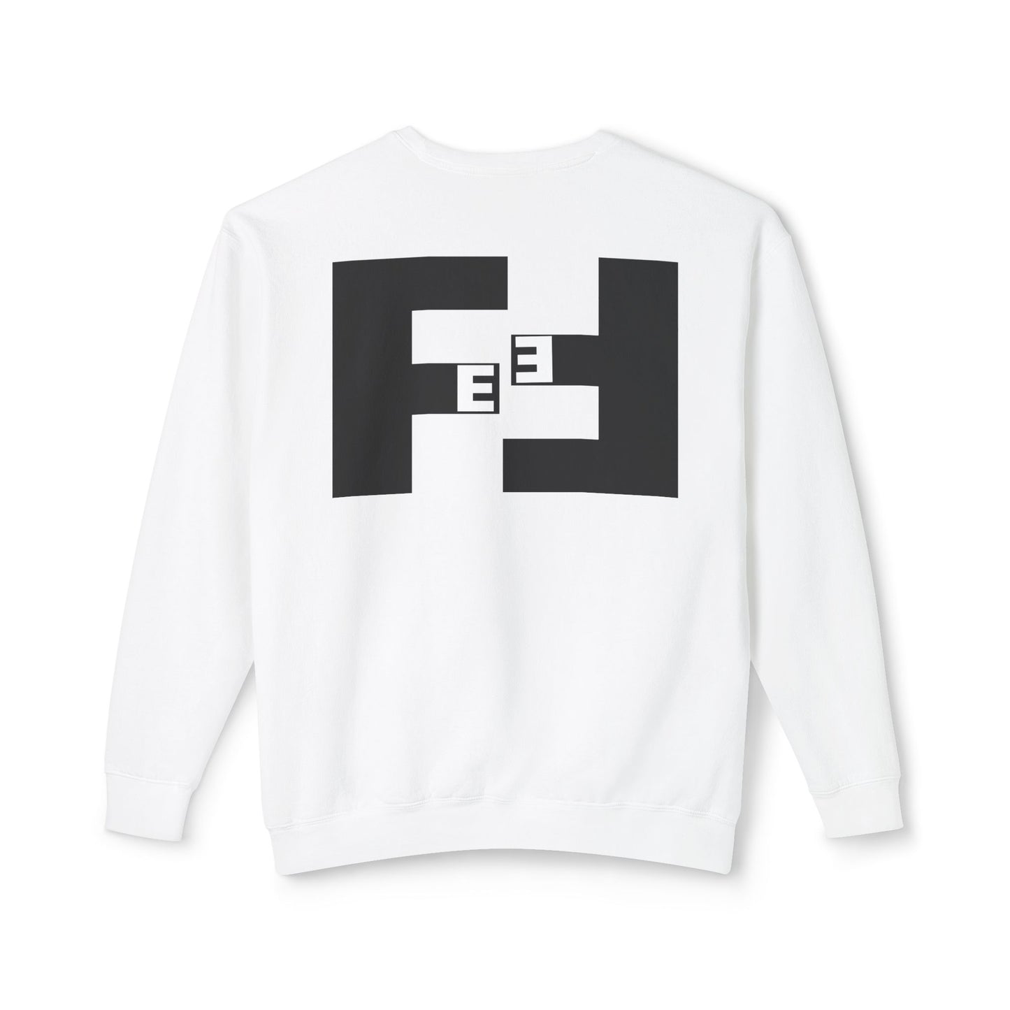Fefe Graphic Crewneck Designer Sweatshirt — Minimal Black FeFe Logo Backprint