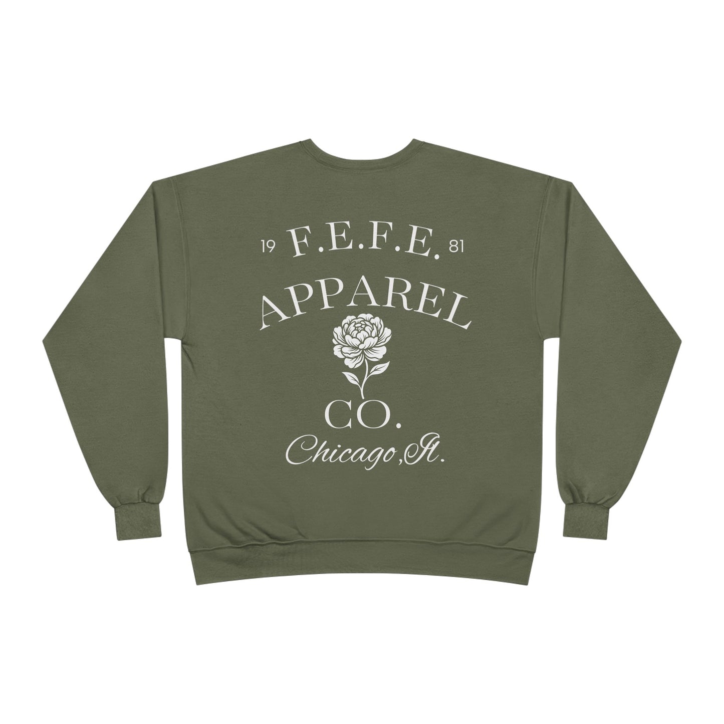 Fefe Rose Crest Crewneck Designer Sweatshirt — F.E.F.E. Apparel Co. Vintage Logo