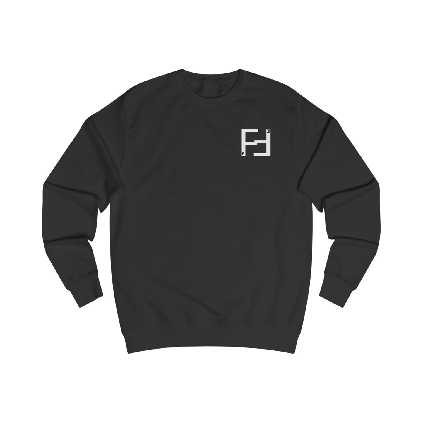 Fefe Dubai Minimal White Designer Sweatshirt — Subtle Pocket Logo Designer Crewneck