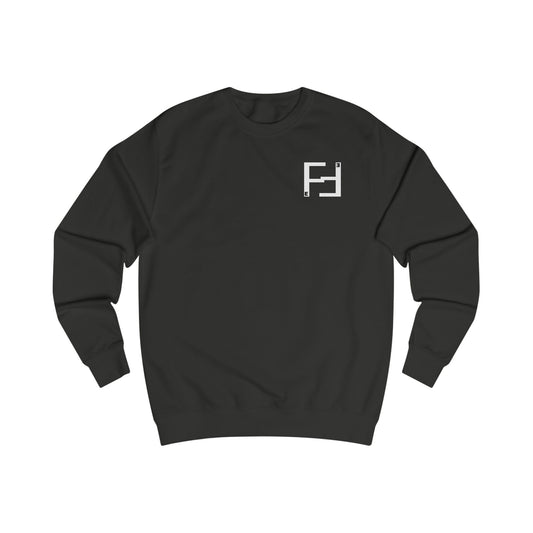 Fefe Dubai Minimal White Designer Sweatshirt — Subtle Pocket Logo Designer Crewneck