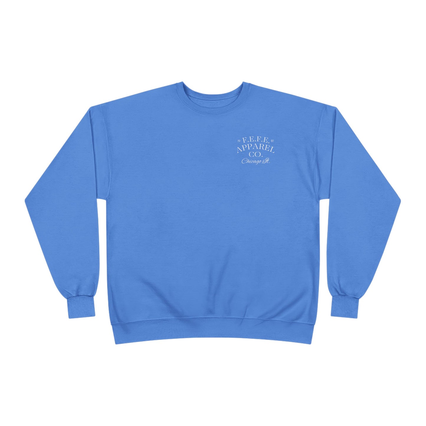 Fefe Crewneck Designer Sweatshirt - Minimalist Retro Fefe Block Logo (Front Chest & Back Graphic)