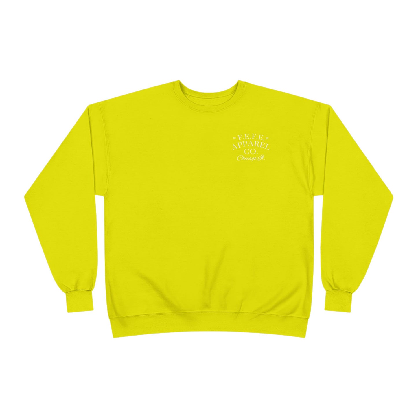 Fefe Crewneck Designer Sweatshirt - Minimalist Retro Fefe Block Logo (Front Chest & Back Graphic)