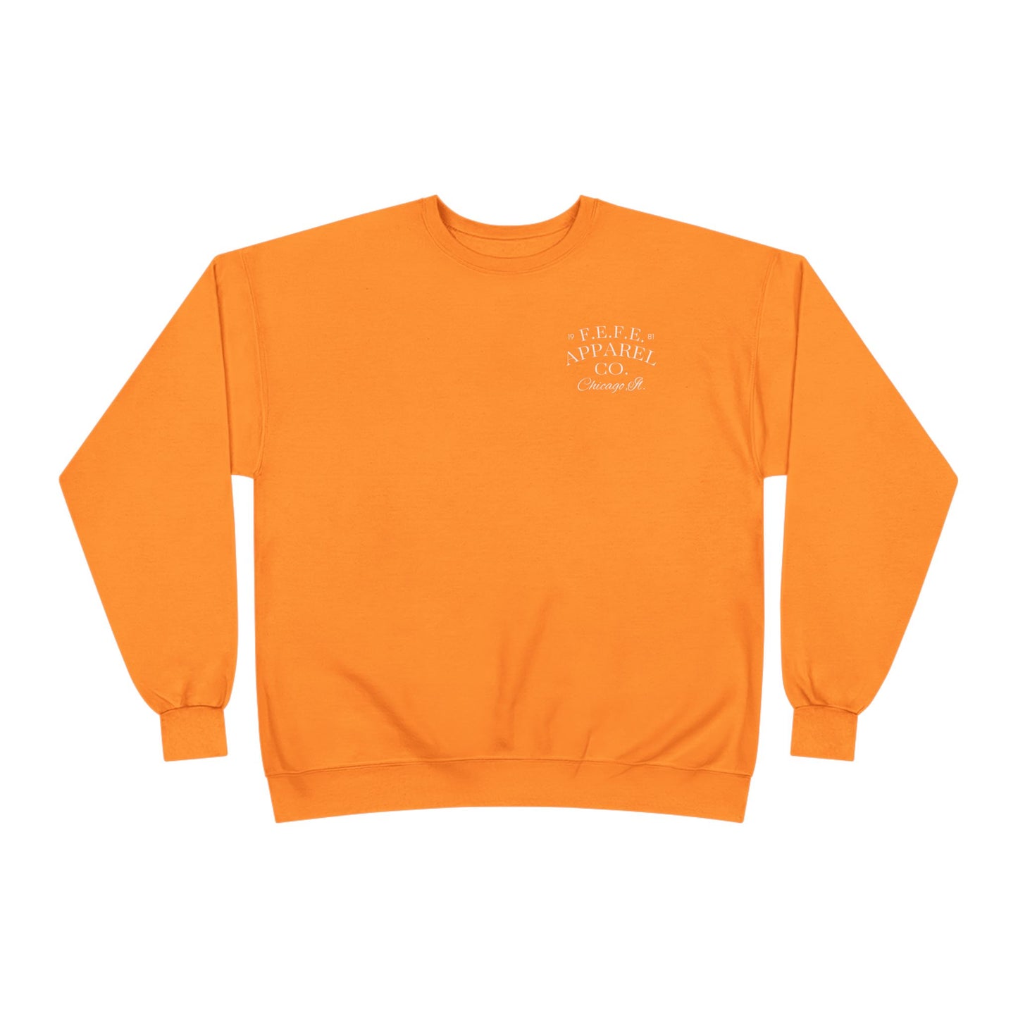 Fefe Crewneck Designer Sweatshirt - Minimalist Retro Fefe Block Logo (Front Chest & Back Graphic)