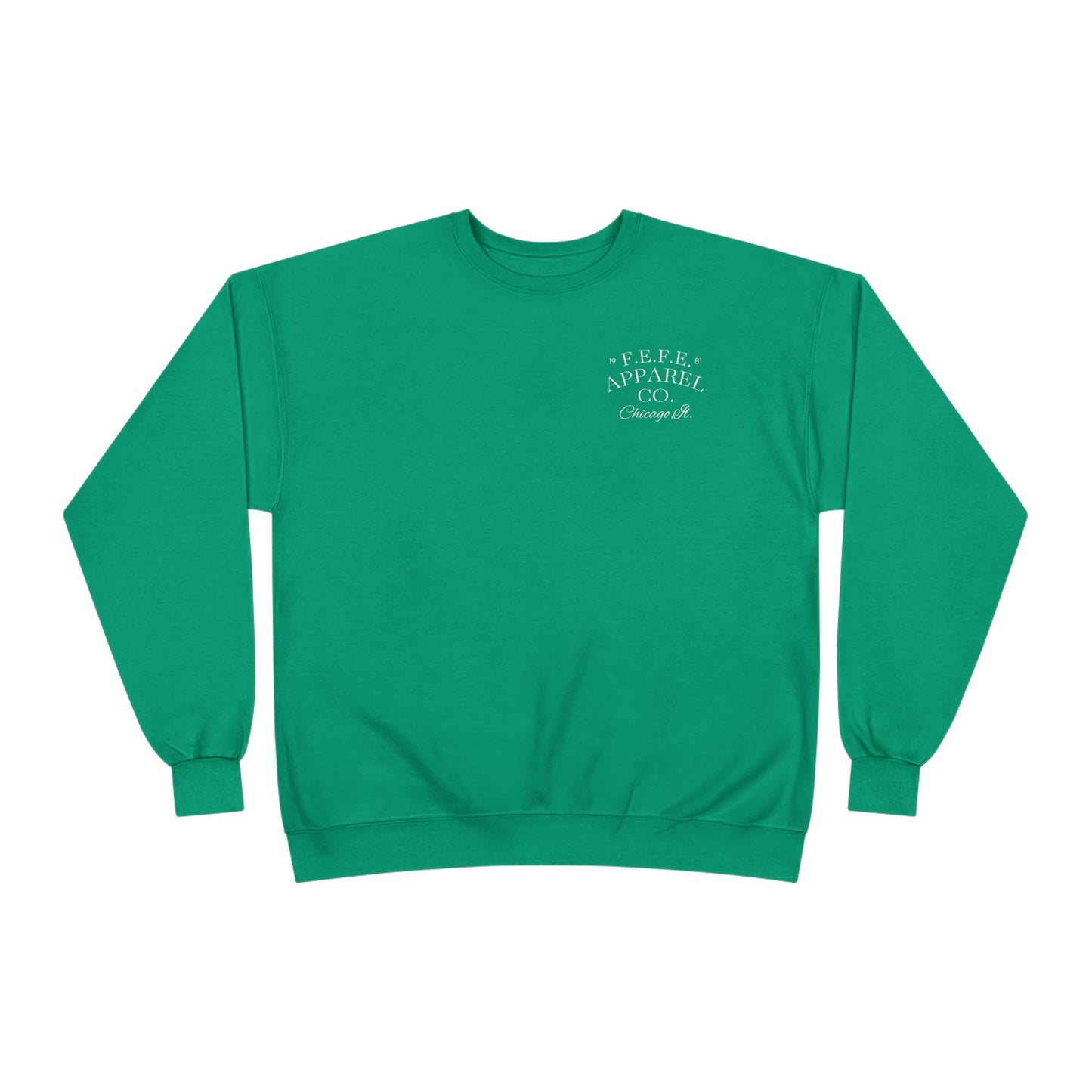 Fefe Crewneck Designer Sweatshirt - Minimalist Retro Fefe Block Logo (Front Chest & Back Graphic)
