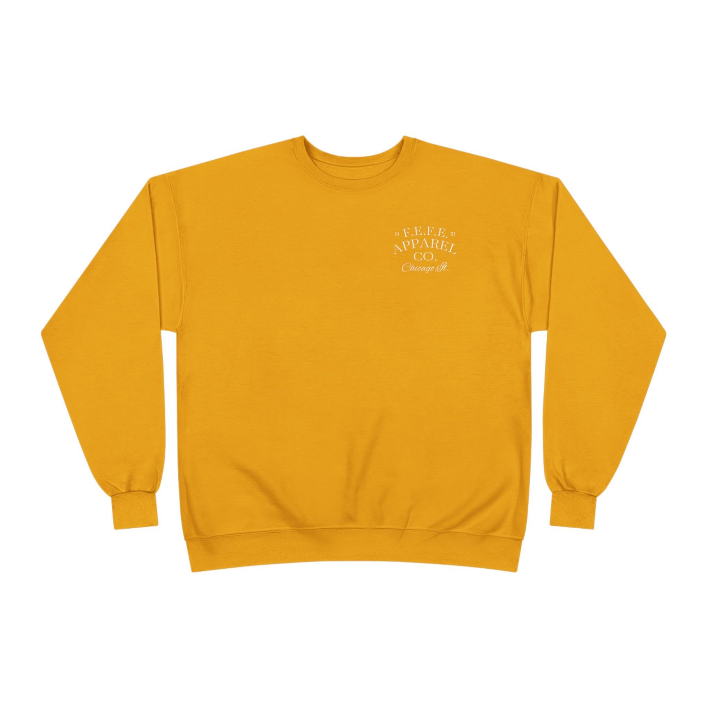Fefe Crewneck Designer Sweatshirt - Minimalist Retro Fefe Block Logo (Front Chest & Back Graphic)
