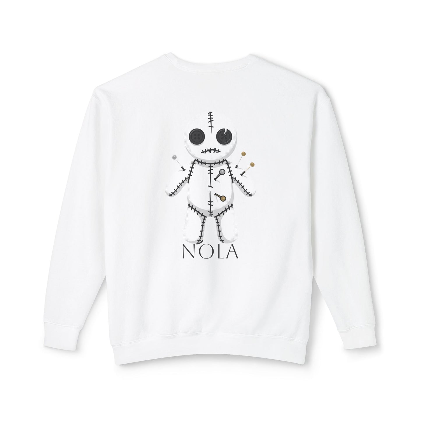 Fefe Voodoo Doll Graphic Designer Sweatshirt — 'NOLA' Gothic New Orleans Designer Crewneck