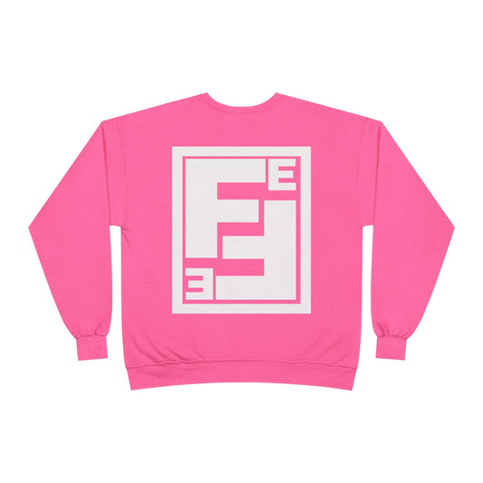 Fefe Crewneck Designer Sweatshirt - Minimalist Retro Fefe Block Logo (Front Chest & Back Graphic)